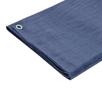 Blue Lightweight Waterproof Tarpaulin with Eyelets (80 GSM)