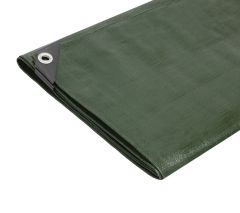 Green/Brown Heavy Duty Waterproof Tarpaulin with Eyelets (250 GSM)