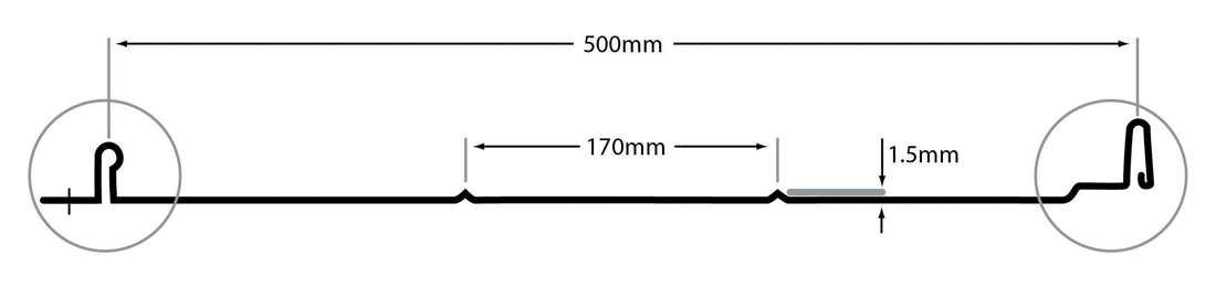 Cladco Standing Seam With Ribs Profile Diagram