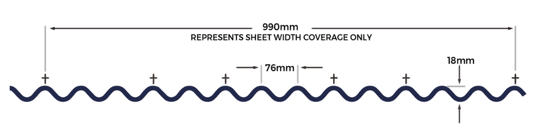 Cladco 13/3 Corrugated Roofing Profile Diagram